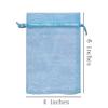 100 Count Gifts Organza Bags with Drawstring 4x6 inch Baby Blue for Jewelry,Candy,Cookie Sheer Fabric Clear Mesh Net Sachet for Baby Shower,Christmas,Party Favors,Birthday,Bride Wedding,Bridal Shower view 2