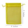 100 Piece Gift Organza Bags with Drawstring 5x7 inch Yellow for Jewelry,Candy Sheer Fabric Clear Mesh See Through Sachet for Baby Shower,Christmas,Party Favors,Baby Girl Birthday,Wedding,Bridal Shower view 2