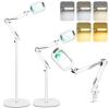 12X Large Magnifying Glass with Light and Stand, Real Glass, 5 Color Modes Stepless Dimmable Arm Swing LED Floor Lamp, 3-in-1 Hands-Free Lighted Magnifier for Reading Painting Craft Close Work White view 1