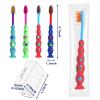 Akulgaci 100 Pack Kids Toothbrush Soft bristles Toddler Lovely Toothbrush with Suction Cup Bulk, Includes Travel Covers, Individually Wrapped Toothbrushes for Kid Home School Daycare Camp (Candy) view 2