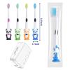 Akulgaci 100 Pack Kids Toothbrush Bulk Soft Bristles Toddler Toothbrush with Suction Cup, Lovely Includes Travel Covers, Individually Wrapped Toothbrushes for Kid Home School Daycare Camp (Panda) view 2