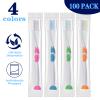 Akulgaci 100 Pack Kids Toothbrush Soft Bristles Toddler Cute Toothbrush Bulk with Suction Cup, Includes Travel Covers, Individually Wrapped Toothbrushes for Kid Home School Daycare Camp (Penguin) view 4