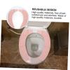 HOMSFOU Warm Toilet Seat Pads Soft Flexible Odorless Fit Machine Washable Pink view 4