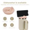 Upgrade Silicone Lid Replacement for Stanley Cup 40 oz, 2 in 1 Reusable Lid with Mobile phone Stand, Accessories for Stanley Tumbler Cup, BPA Free,Dishwasher safe (pink) view 2
