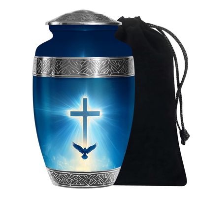 Cross Urn for Ashes for Women, Large Urns for Human Ashes Adult Man, Funeral Cremation Urns for Human Ashes (Size:- 10 Inch)