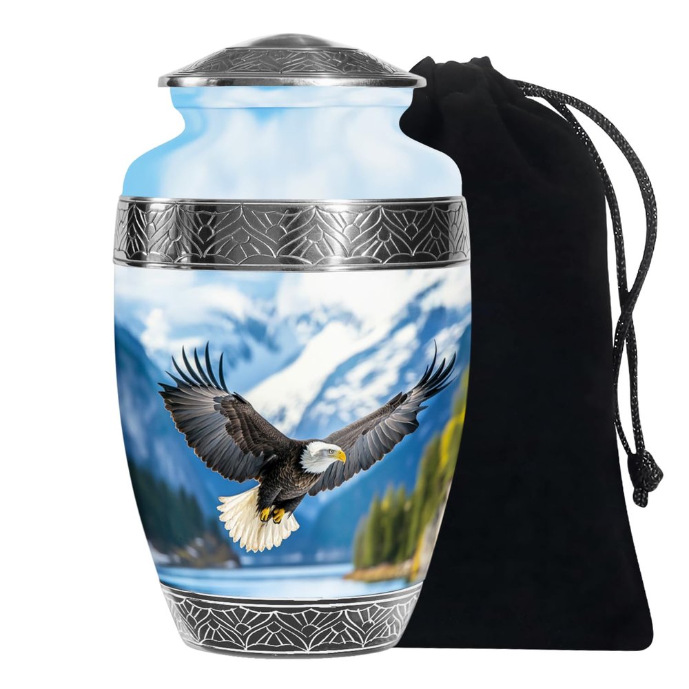 Eagle Urn for Human Ashes, Large Funeral Urns for Adult Ashes Men, Urn for Ashes Adult Male, Cremation Urns for Women (Size:- 10 Inch)