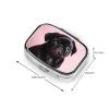 Pill Box 2 Compartment Small Pill Case for Purse & Pocket Cute Black Pug Pill Box Cute Vitamins Fish Oil Supplements Storage Box Portable Pill Containe Travel Gift view 2