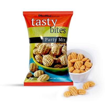 BestMed Tasty Bites High-Protein Chips | Party Mix | 10g Protein, Low Fat, Low Sugar, Low Carb, Low Calorie | Gluten Free, Wheat Free, KETO Friendly Diet for Hunger Control | 7ct