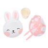 FUNOMOCYA Easter Party Decorations 4pcs Party Tableware Set Plates Cups Fork Spoon Boys and Girls-friendly for Easter Celebration view 1