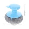 HOODANCOS 5sets Professional Pan Cleaning Metal Scrubber Wire Ball Handle Pot Metal Sponge view 2