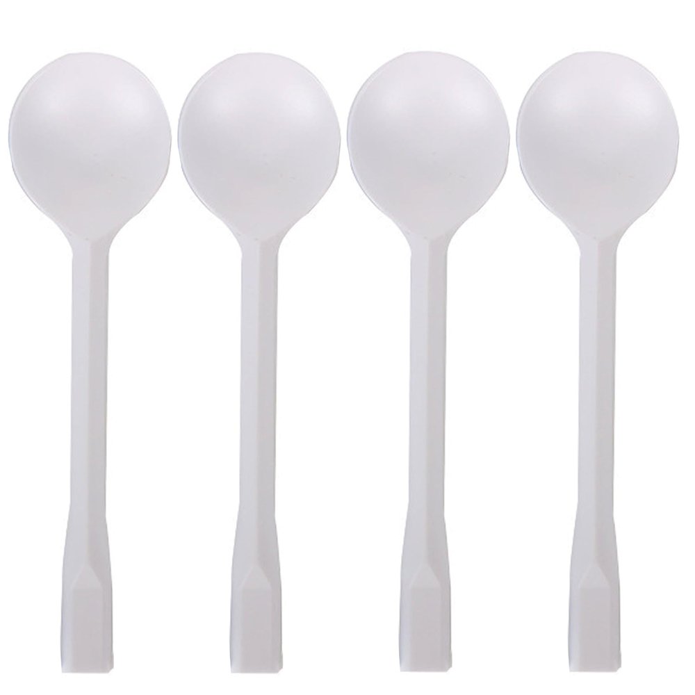100 Count Independent Packaging Soup Spoons, Heavy Disposable Plastic Spoons for Cake Dessert Ice Cream (White)