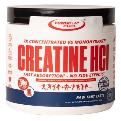 CREATINE HCl Powder for Men and Women, Muscle Strength, Brain Performance, Heart Health & Immune Support - Raw Tart Taste, 90 Servings