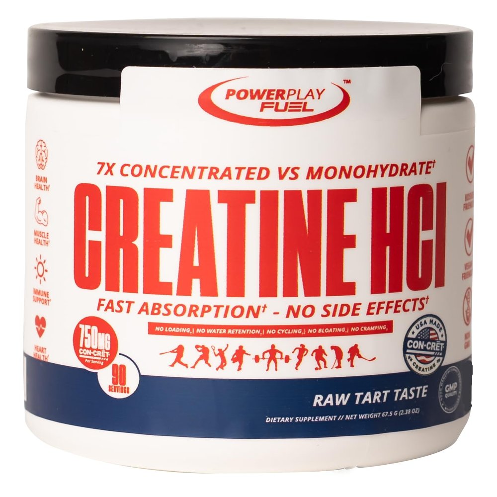 CREATINE HCl Powder for Men and Women, Muscle Strength, Brain Performance, Heart Health & Immune Support - Raw Tart Taste, 90 Servings