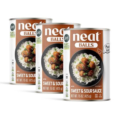 Vegan Meatballs Plant Based Protein - Loma Linda Neat Balls in Sweet & Sour Sauce, Meatless High-Protein Meat Alternative, Vegetarian Ready-to-Eat, Non-GMO, Gluten-Free (3-Pack)