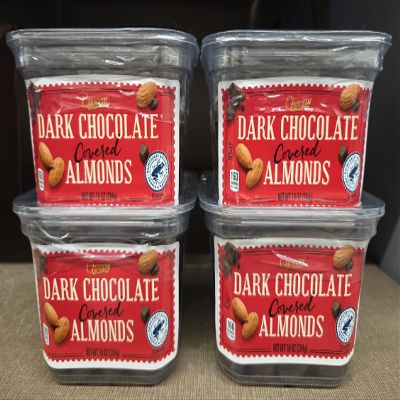 Choceur Dark Chocolate Covered Almonds 10oz 284g (Four Tubs)