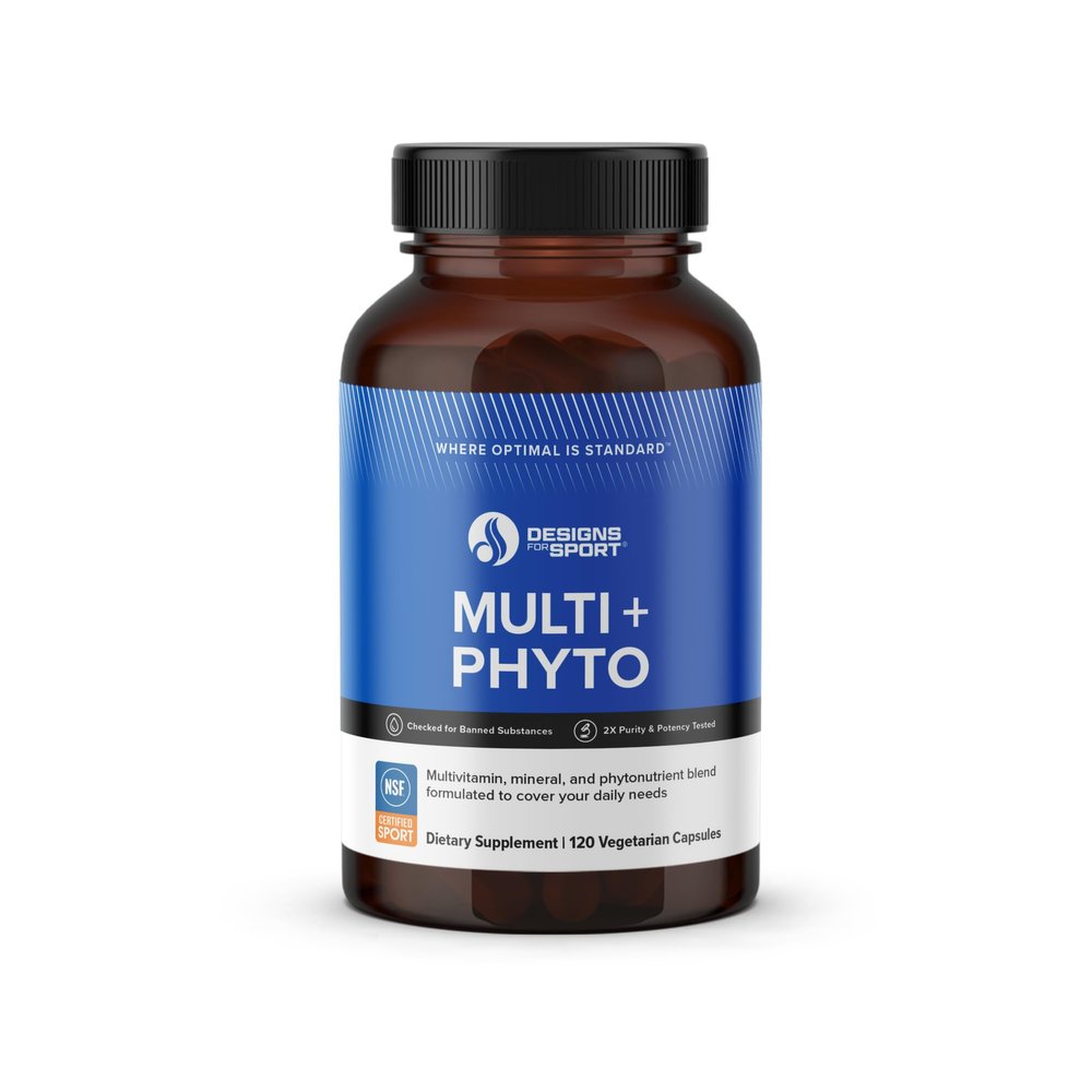Designs for Sport Multi Plus Phyto - Comprehensive Multivitamin & Phytonutrient Blend - Nutrition for Athletes - Highly Absorbable Vitamins, Minerals & Plant-Based Compounds - 120 Capsules