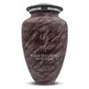 Custom Large Adult Cremation Urn for Ashes - Personalized Vessel with Name and Memorial Floral 4 Design for Cremains of Men or Women| Soft Whisper Collection| 200 Cubic Inch |Burgundy view 1