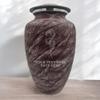 Custom Large Adult Cremation Urn for Ashes - Personalized Vessel with Name and Memorial Floral 4 Design for Cremains of Men or Women| Soft Whisper Collection| 200 Cubic Inch |Burgundy view 2