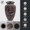 Custom Large Adult Cremation Urn for Ashes - Personalized Vessel with Name and Memorial Floral 4 Design for Cremains of Men or Women| Soft Whisper Collection| 200 Cubic Inch |Burgundy view 3