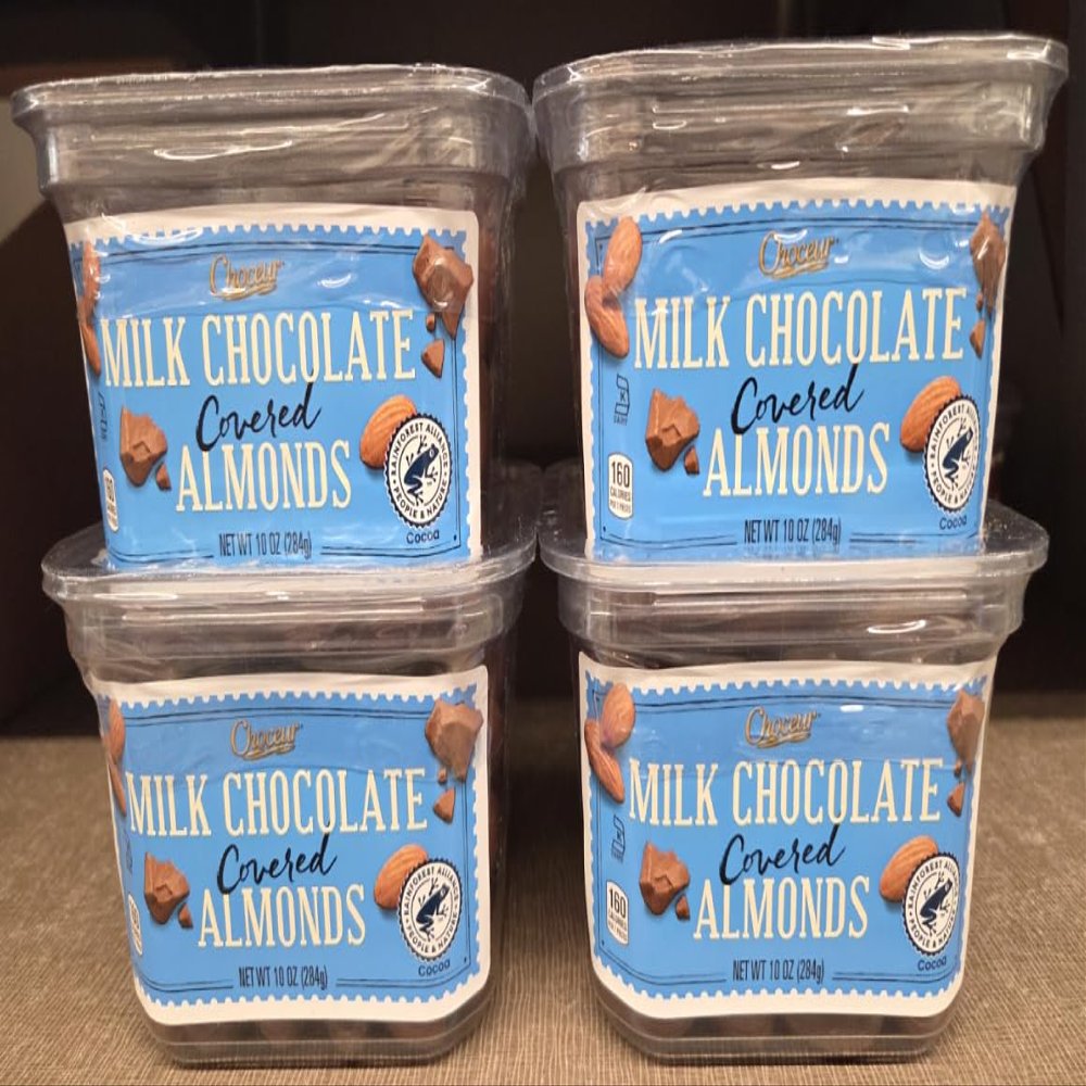 Choceur Milk Chocolate Covered Almonds 10oz 284g (Four Tubs)