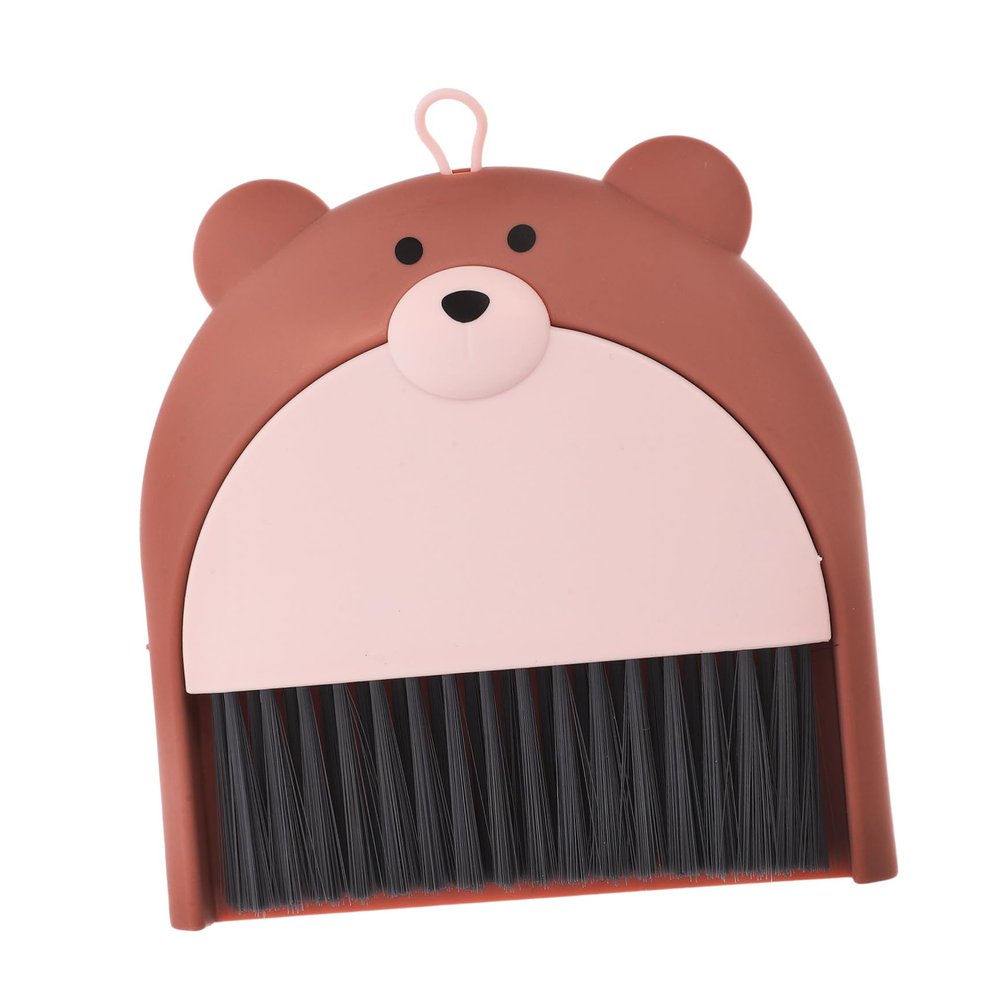 Cabilock Mini Dustpan and Brush Set Bear Broom for Home Office Desk and Girls Efficient Sweep Cleaning