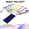 CHANGLKJ 9-Piece Tuning Fork Set, Chakra Music Tuning Fork, Sound Therapy Healing Tool with Base and Silicone Hammer, 174/285/396/417/528/639/741/852/963Hz, for Relaxation, Meditation, Sound Healing view 4