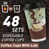 Disposable Paper Coffee Cups To Go with Lids 16oz, Insulated view 3