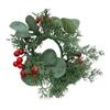 Beatifufu Realistic Christmas Candle Wreath Artificial Holly Berries Greenery Wreath Ring Home Decor view 1