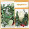 Beatifufu Realistic Christmas Candle Wreath Artificial Holly Berries Greenery Wreath Ring Home Decor view 3