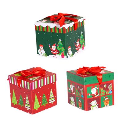 ORFOFE Set of 3 Christmas Paper Boxes Perfect Small Boxes for Candy Favors Decorations Ideal for Home Party Celebrations