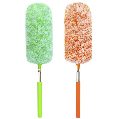 2 Pack Extendable Microfiber Feather Duster, Electrostatic Microfiber Head, Up to 30 Inch Extension Pole, Car Duster, Telescoping Feather Dusters for Cleaning