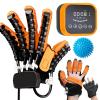 GAOXIAO Hand Function Rehabilitation Robotic Gloves Generations Hemiplegia, Finger and Both Hand Trainer Rehab Gloves, Stroke Patients Glove Training Recovery Equipment Orange plugin Right L view 1