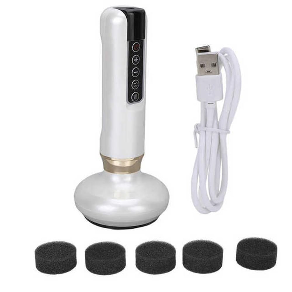 Lhnjimrsy Electric GuaSha Massager 12 Suction Gears Steel Balls Negative Pressure Cupping Meridians Massage Machien Scraping White