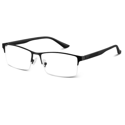 kunchu Reading Glasses Men Blue Light Blocking Half Frame Readers for Men Glasses(Black, 2.5X)