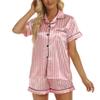 EUVAROMEX Women Pajama Sets, Pajamas for Women Set Short Sleeve Striped Womens Pajama Sets Includes Top & Pant Button Closure Womens Pajamas Comfortable Women Sleepwear, Womens Pajama Sets/3100 view 1