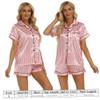 EUVAROMEX Women Pajama Sets, Pajamas for Women Set Short Sleeve Striped Womens Pajama Sets Includes Top & Pant Button Closure Womens Pajamas Comfortable Women Sleepwear, Womens Pajama Sets/3100 view 2