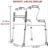 Rollator Walker Mobility Walking Aid for Adult Elderly Stand Upright Walker for Seniors, Elderly with Seat and Wheels, Adjustable Walking Aids Yearn for Comfortable Anniversary view 4