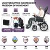 Lightweight Reclining Electric Wheelchair,Foldable Electric Wheelchairs for Adults,All Terrain Intelligent Power Wheelchair Motorized Wheelchair for Seniors,Remote Control Mobility Wheelchair-330lbs view 3
