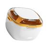 1 Piece Denture Case Box 2 Layers Denture Bath Box Case Square Dental Box Case False Teeth Storage Case Box Denture Cup with Basket Net Container Holder, Yellow view 1