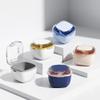 1 Piece Denture Case Box 2 Layers Denture Bath Box Case Square Dental Box Case False Teeth Storage Case Box Denture Cup with Basket Net Container Holder, White view 4