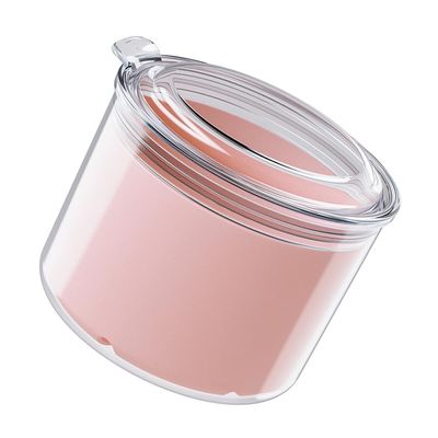 1 Piece Denture Case Box 2 Layers Denture Bath Box Case Round Dental Box Case False Teeth Storage Case Box Denture Cup with Basket Net Container Holder, Pink