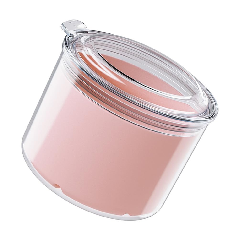 1 Piece Denture Case Box 2 Layers Denture Bath Box Case Round Dental Box Case False Teeth Storage Case Box Denture Cup with Basket Net Container Holder, Pink