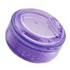 1 Piece Denture Case Box 3 Layers Denture Bath Box Case Round Dental Box Case False Teeth Storage Case Box Denture Cup with Basket Net Container Holder, Purple view 1