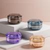 1 Piece Denture Case Box 3 Layers Denture Bath Box Case Round Dental Box Case False Teeth Storage Case Box Denture Cup with Basket Net Container Holder, Purple view 3