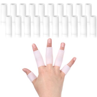 20 Pcs Finger Sleeves Protectors, Silicone Finger Gloves Gel Fingers Covers Cushions and Protects Fingers Protectors Guard Provide Relief for Cracking Calluses Blisters Protect