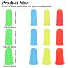 12 PCS Silicone Finger Protectors Covers, 3 Sizes Rubber Finger Tips Office Thumb Guard Sleeves Fingers Thimbles Cots for Hand Sewing Hot Glue Embroidery Cutting Ironing (Yellow Red Blue Green) view 2