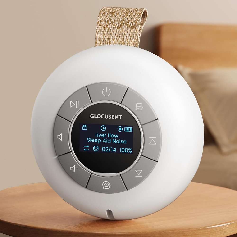 Glocusent Portable White Noise Machine, 62 Soothing Sounds
