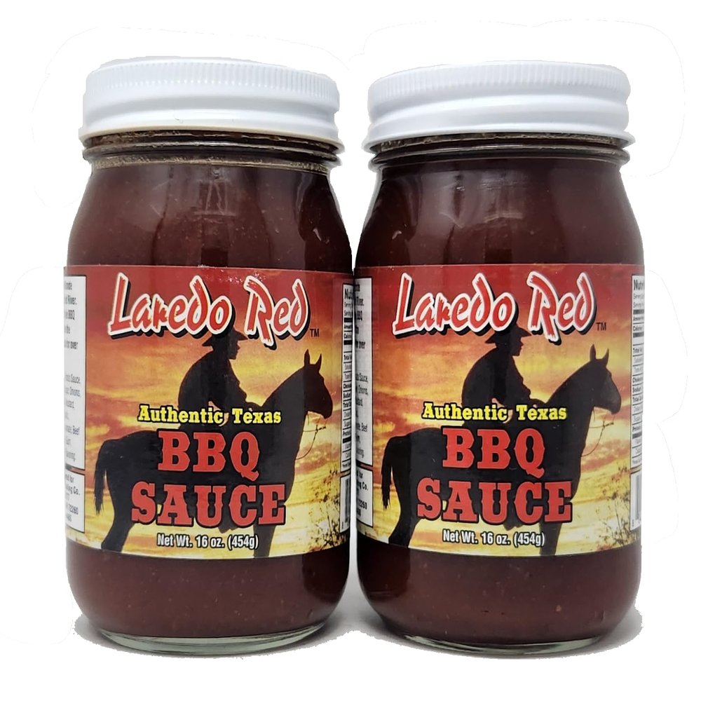 2 Pack of Authentic Texas Barbecue Sauce 16oz Jars Laredo Red