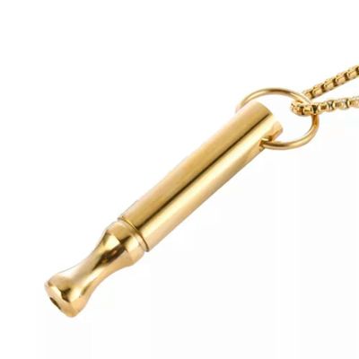 Meditation Yoga Breathing Necklace Anxiety Relief Whistle Pendant Stress Relief-Gold