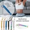 Meditation Yoga Breathing Necklace Anxiety Relief Whistle Pendant Stress Relief-Gold view 3